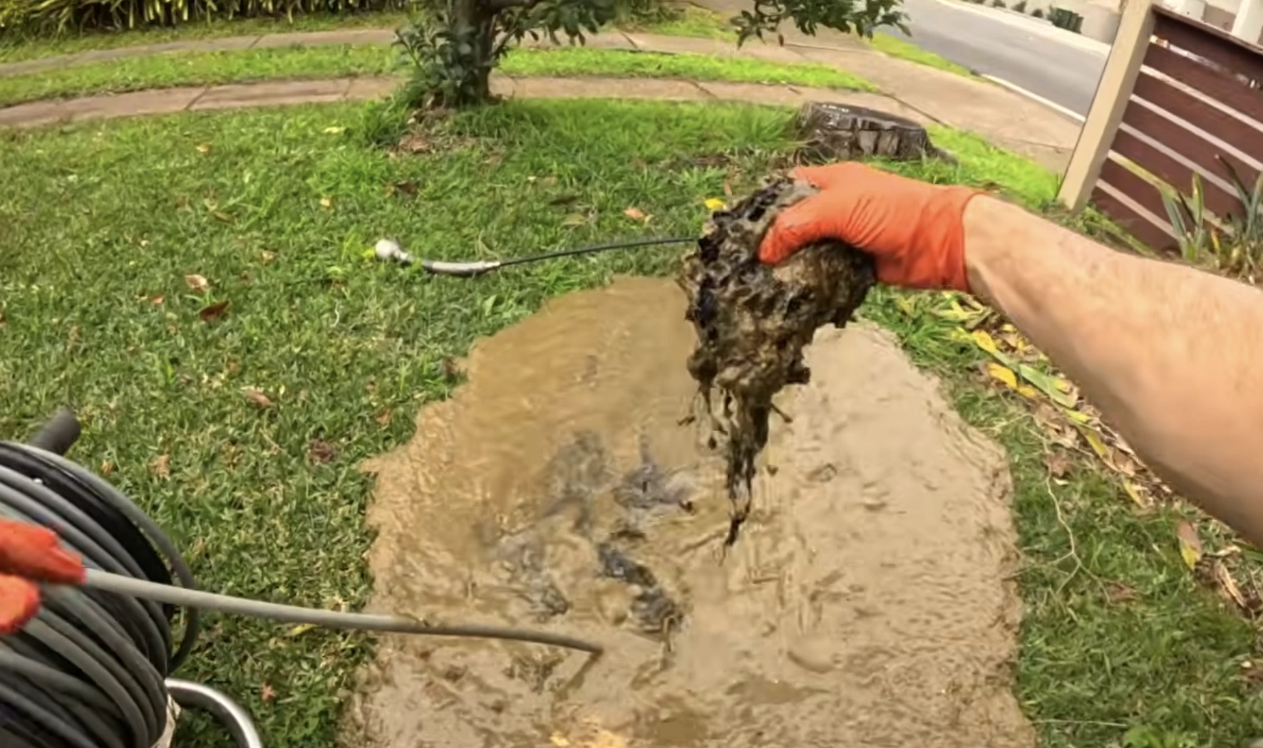 French drain cleaning and yard drainage work in Spokane